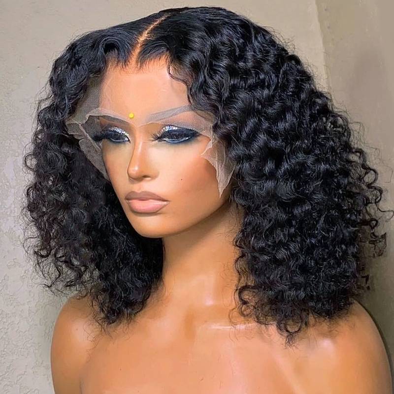 Perruque Bob Lace Front Wig Kurze Lockige