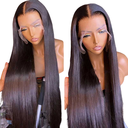 Perruque de cheveux raides 